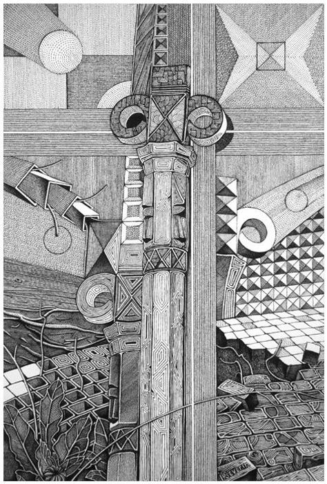 Regeneration series pen and ink drawing, 2015.